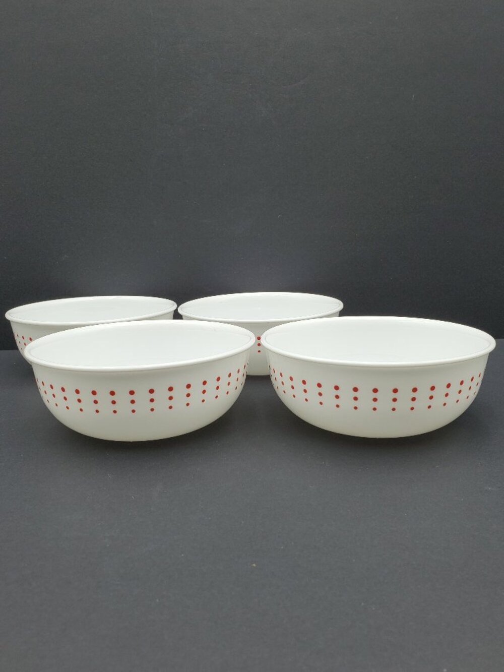 Corelle Bayside Dots Red Soup Bowls Corning Red Polka Dot Cereal Bowls